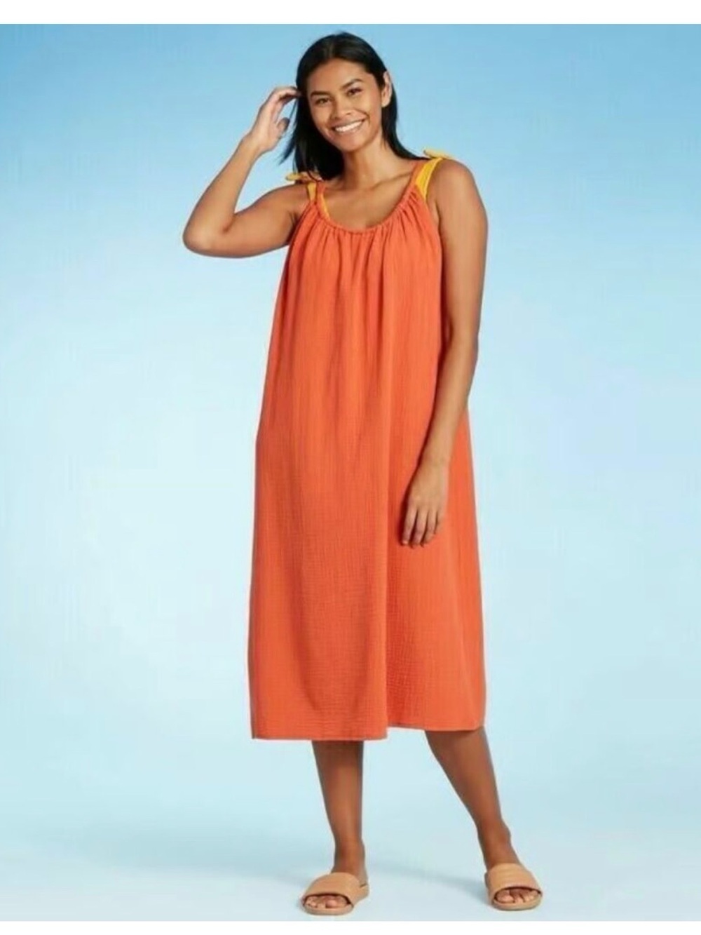 Kona Sol gauze midi dress coverup L/XL